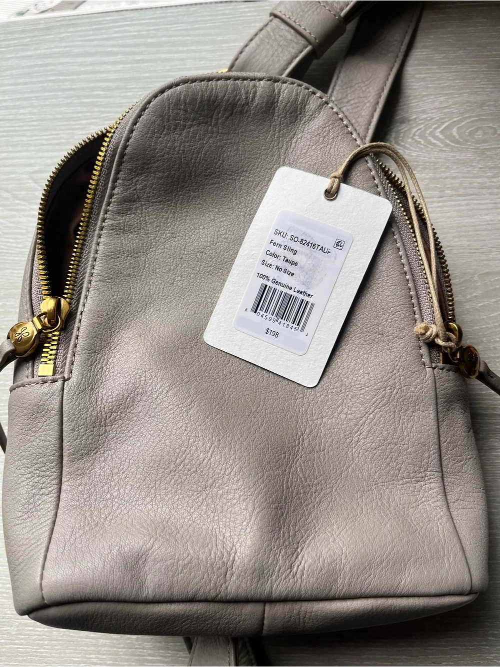 NEW HOBO Fern Taupe Leather Crossbody sling bag - Genuine Leather